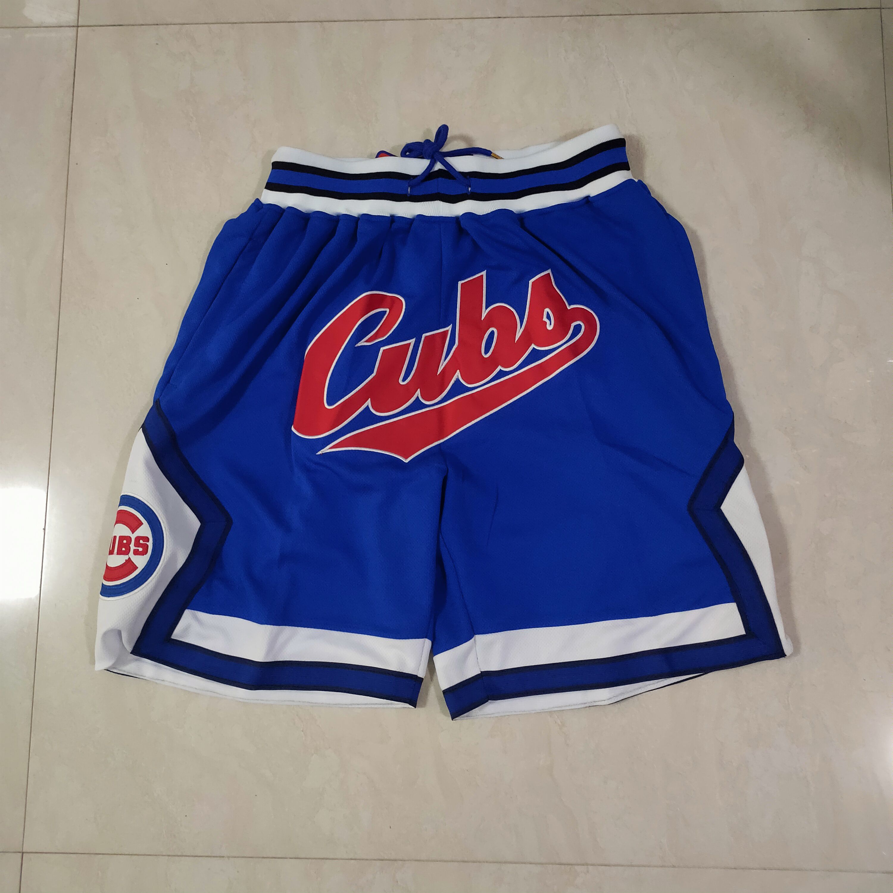 Men MLB Chicago Cubs Blue Shorts